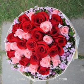 32 Pink & Red Roses Bouquet 
